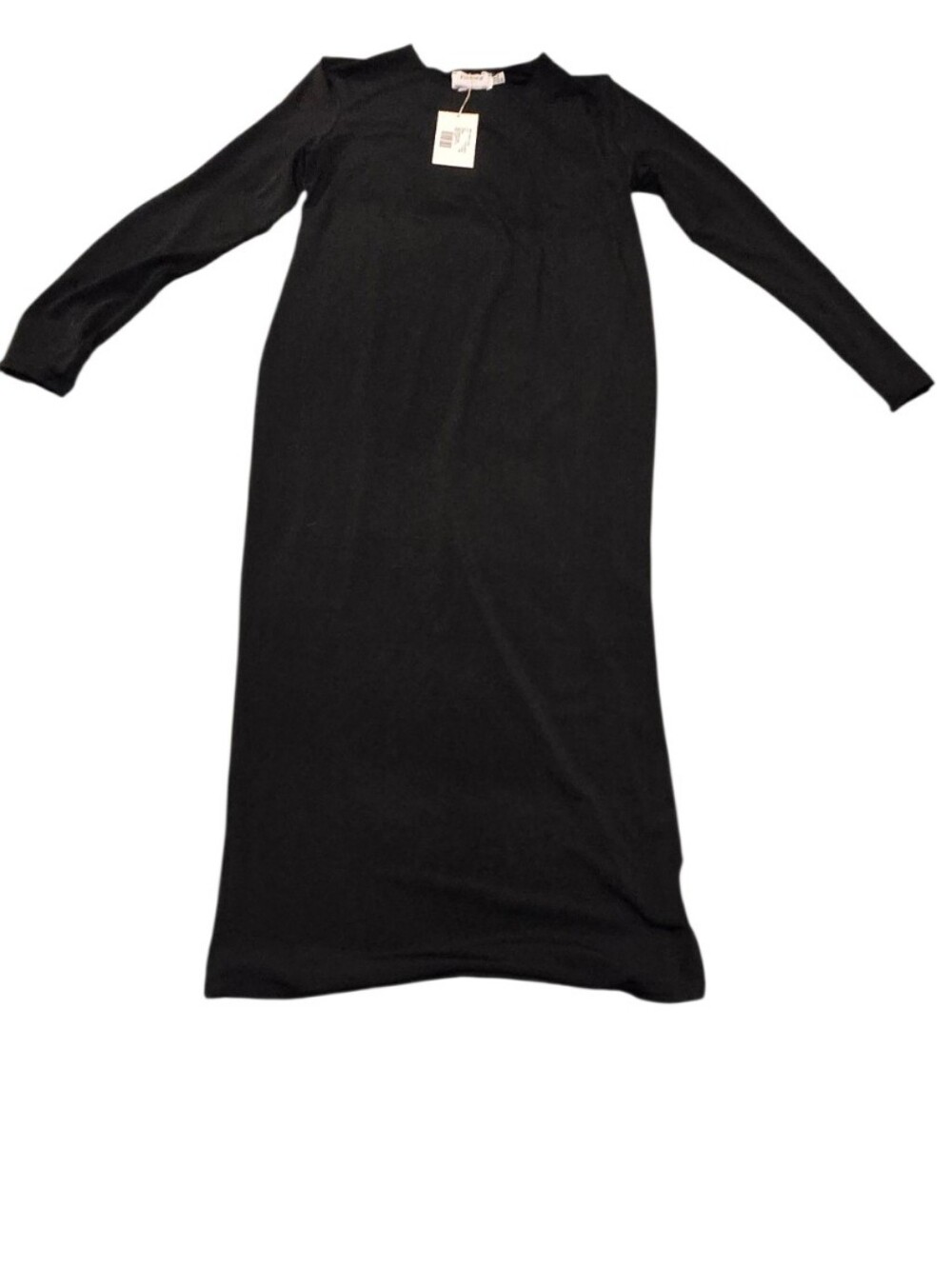 Flounce Club Maternity Black Long Sleeve Midi Dress Size 6 D15